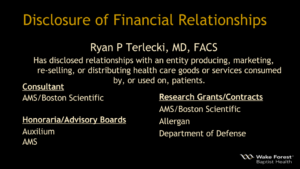 Disclosure of Financial Relationships Terlecki