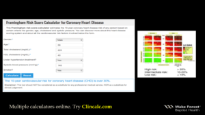 Framingham Risk Score Calculator for Coronary Heart Disease