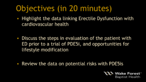 Erectile Dysfunction CVD Objectives 